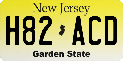 NJ license plate H82ACD