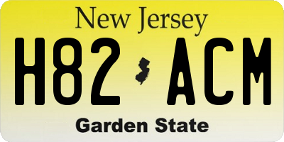 NJ license plate H82ACM