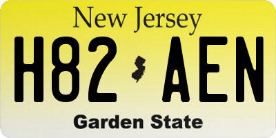 NJ license plate H82AEN