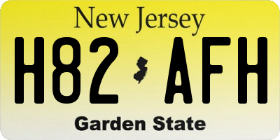 NJ license plate H82AFH