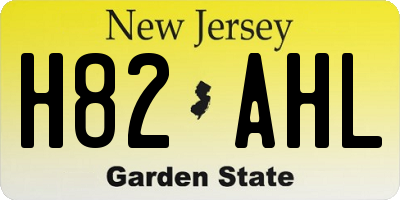 NJ license plate H82AHL
