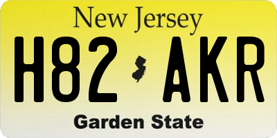 NJ license plate H82AKR