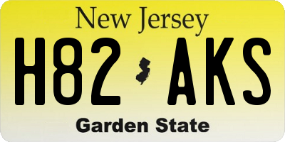NJ license plate H82AKS