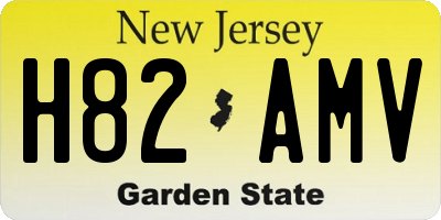 NJ license plate H82AMV