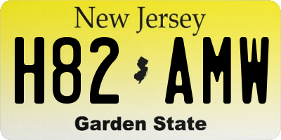 NJ license plate H82AMW