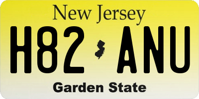 NJ license plate H82ANU