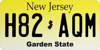 NJ license plate H82AQM