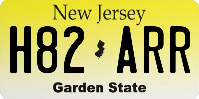 NJ license plate H82ARR