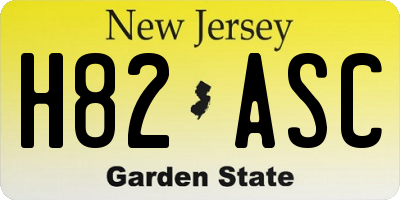 NJ license plate H82ASC