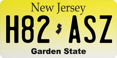 NJ license plate H82ASZ