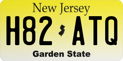 NJ license plate H82ATQ