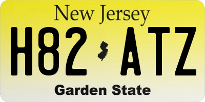 NJ license plate H82ATZ