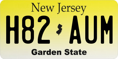 NJ license plate H82AUM