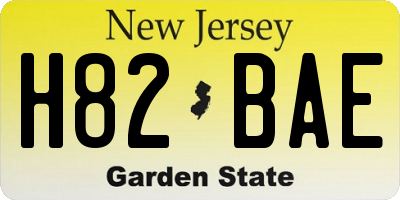 NJ license plate H82BAE