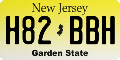 NJ license plate H82BBH