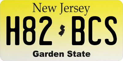 NJ license plate H82BCS