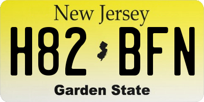 NJ license plate H82BFN