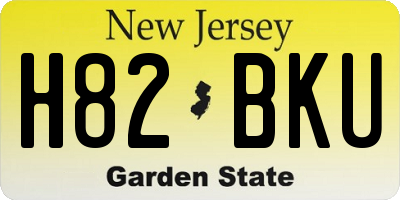 NJ license plate H82BKU
