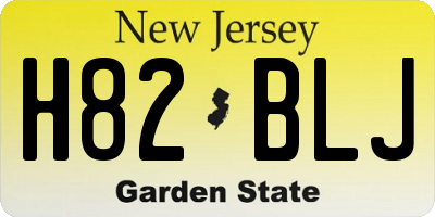 NJ license plate H82BLJ