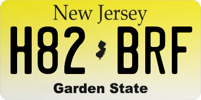 NJ license plate H82BRF