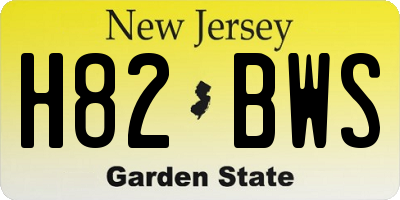 NJ license plate H82BWS