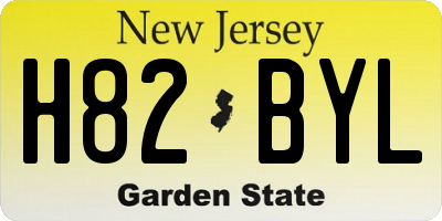 NJ license plate H82BYL