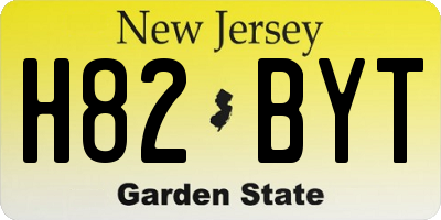 NJ license plate H82BYT