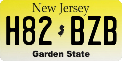 NJ license plate H82BZB