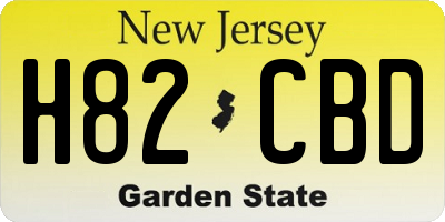 NJ license plate H82CBD
