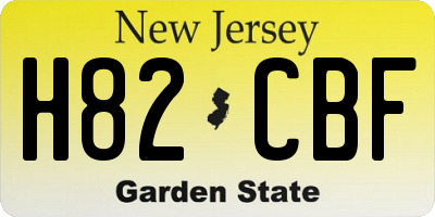 NJ license plate H82CBF