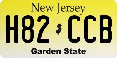 NJ license plate H82CCB
