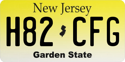 NJ license plate H82CFG