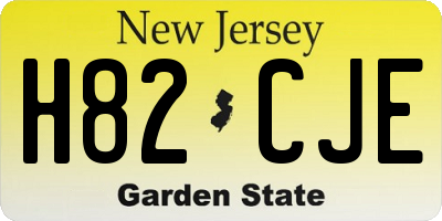 NJ license plate H82CJE