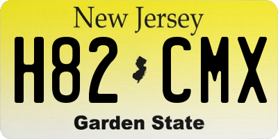 NJ license plate H82CMX