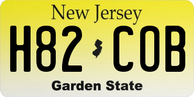 NJ license plate H82COB