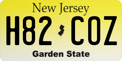 NJ license plate H82COZ