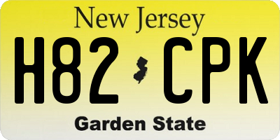 NJ license plate H82CPK