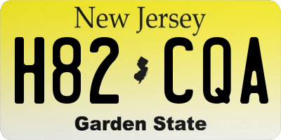 NJ license plate H82CQA