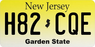 NJ license plate H82CQE