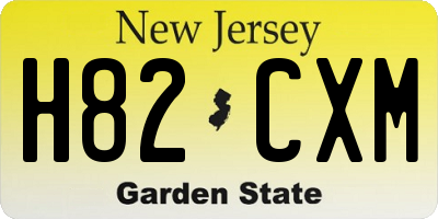 NJ license plate H82CXM