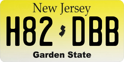 NJ license plate H82DBB