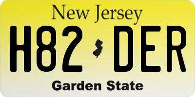NJ license plate H82DER