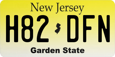 NJ license plate H82DFN