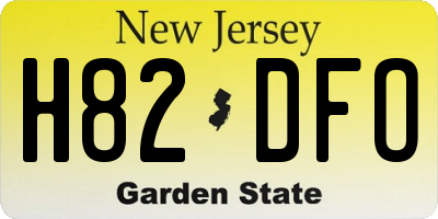 NJ license plate H82DFO
