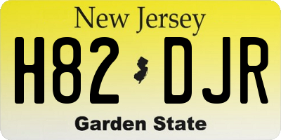 NJ license plate H82DJR