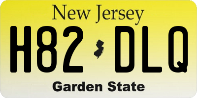 NJ license plate H82DLQ