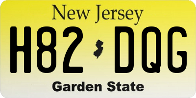 NJ license plate H82DQG