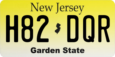 NJ license plate H82DQR