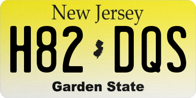 NJ license plate H82DQS
