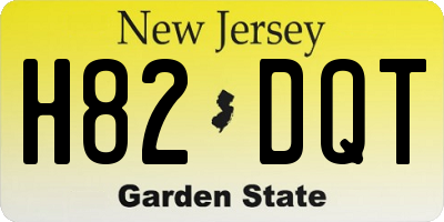 NJ license plate H82DQT